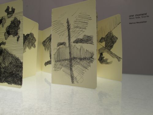 Click the image for a view of: Teide I - VI installation view. 2008. Pen & ink on drawing book paper